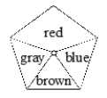 A) The theoretical probability of getting red for the spinner below is ــــــــــــــــــــــــــــــــــــــــــــــــــــــــــ. (The spinner is a regular pentagon.)    B) What does your answer in part A mean? C) Tell how you would find the experimental probability for getting red for the spinner above if you wished to check your theoretical probability.