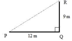 A plan calls for running a telephone line from P to Q to R. The line costs $7/meter. If it is feasible to run the line directly from P to R, how much money would one save?   A)  $42 B)  $105 C)  $147 D)  $6 E)  $378