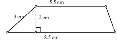 What is the area of the trapezoid shown below?  