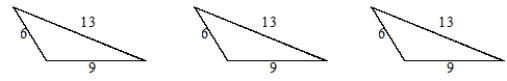 The area of the triangle below is 24 square units. Each of the sides in a triangle can be used as a base. For each of the triangles shown, choose a different side as the base and then draw the corresponding height for that base. Find the measurement of that height.  
