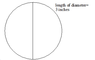 <strong>What is the area of the circle below? </strong> A) 2.25 \pi square inches B) 9 \pi square inches C) 6 \pi square inches D) 3 \pi square inches E) 1.5 Square inches \pi