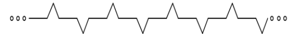 Name the kind(s) of symmetry this figure has. (The dots mean it continues forever.)  