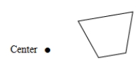 Given the following picture, expand it using a scale factor of 2 and the given center.  <div style=padding-top: 35px> 