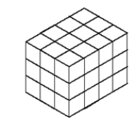 Each face of the small cubes making the shape below has an area of 1 square unit. A)  Surface area: _____ Volume: _____     B) Suppose another prism is similar to the one above but two times larger in all dimensions. What is the surface area and volume of the new prism? Write enough to make your thinking clear