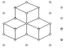 The polyhedron below has exactly one plane of reflection symmetry and one line of rotational symmetry.  