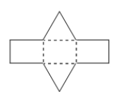 Name the polyhedron that the net below gives.   A)  heptagon B)  rectangular prism C)  rectangular pyramid D)  triangular prism E)  None of the answers is correct. 
