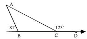 Find the measure of angle A of the triangle.   A)  156° B)  24° C)  57° D)  20° E)  More information is needed to answer the question. 