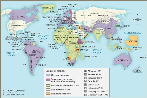 Which of the following countries was an original member of the League of Nations? ​   ​ A)  The USSR B)  Mexico C)  The United States D)  Canada