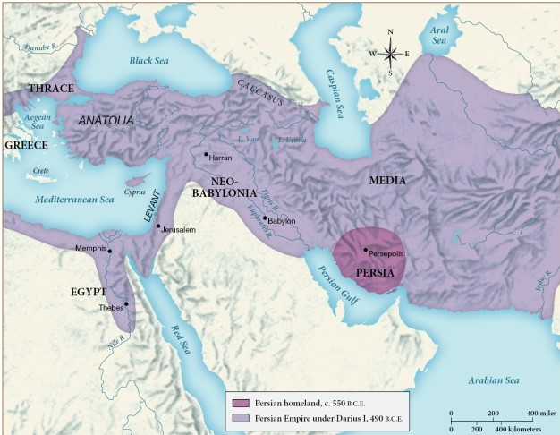 How did Darius I change Persia during his rule? ​   ​ A)  The Neo-Babylonian Empire overcame Persia. B)  Persia shrank in size due to Darius I's failure to protect the region from invasion. C)  Persia expanded from an area surrounding Persepolis to a massive Persian Empire. D)  The Persian Empire lost many of its important territories along water for trading.