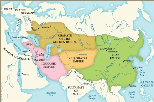 After 1260, much of the territory of modern-day Russia was under the control of the ​   ​ A)  Chaghatai Empire. B)  Sultanate of Delhi. C)  Khanate of the Golden Horde. D)  Ilkhanid Empire.