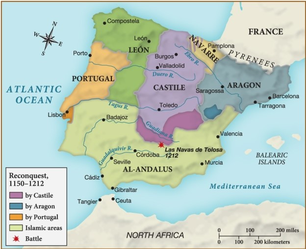 <strong>Which of the following regions of Spain was under the control of Islam during the reconquest? </strong> A) León B) Aragon C) Al-Andalus D) Castile
