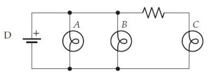 Consider the circuit shown below. Which of the circuit diagrams below that figure correctly represents the circuit shown?         E) (other)