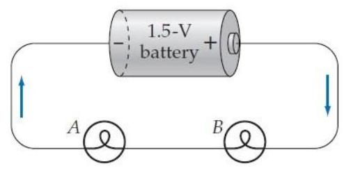  What is the potential difference between the ends of bulb  A  ?   A)   1.5 \mathrm{~V}  B)   1.2 \mathrm{~V}  C)   0.5 \mathrm{~V}  D)   0.3 \mathrm{~V}  E)   0.15 \mathrm{~V}  F)  Some other value (specify)  