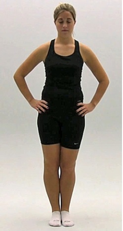 What is being performed for a head assessment in the following figures?       A)  Balance Error Scoring System (BESS)  B)  Romberg test C)  Cranial nerve testing D)  Motor testing E)  Strength testing