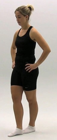 What is being performed for a head assessment in the following figures?       A)  Balance Error Scoring System (BESS)  B)  Romberg test C)  Cranial nerve testing D)  Motor testing E)  Strength testing