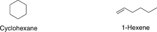 You are given a bottle of an organic liquid and told it must be either cyclohexane or 1-hexene. Which of the following statements is (are)  true about these two compounds?   A)  1-Hexene will show an absorption at 1650 cm<sup>-1</sup> but cyclohexane will not. B)  Statements (The two compounds can be differentiated by their mass spectra because they will have molecular ions at different masses) , (1-Hexene will show an absorption at 1650 cm<sup>-1</sup> but cyclohexane will not) , and (Both cyclohexane and 1- hexene will show C-H absorptions at about 2950 cm<sup>-1</sup>)  are all true. C)  Statements (1-Hexene will show an absorption at 1650 cm<sup>-1</sup> but cyclohexane will not)  and (Both cyclohexane and 1-hexene will show C-H absorptions at about 2950 cm<sup>-1</sup>)  are both true. D)  The two compounds can be differentiated by their mass spectra because they will have molecular ion peaks at different m/z. E)  Both cyclohexane and 1-hexene will show C-H absorptions at about 2950 cm<sup>-1</sup>.