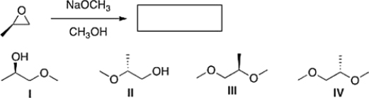 What is the product of the following reaction?   A)  I B)  IV C)  II D)  III