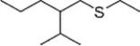 What is the IUPAC name of the following compound?   A)  1-Ethylthio-3-methyl-2-propylbutane B)  Isooctylthioethane C)  1-Ethylthio-2-isopropylpentane D)  5-Ethylthio-4-isopropylpentane