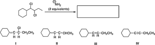 What is the product of the following reaction?   A)  III B)  II C)  IV D)  I