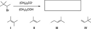 What is the major product of the following reaction?   A)  III B)  II C)  I D)  IV