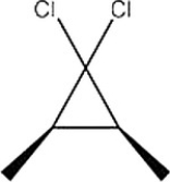 Starting with chloroform, what reactions order and reagents are necessary to produce the following product?   A)  [1] trans-2-butene, [2] KOC(CH<sub>3</sub>) <sub>3</sub> B)  [1] KOC(CH<sub>3</sub>) <sub>3</sub>,[2] cis-2-butene C)  [1] cis-2-butene, [2] KOC(CH<sub>3</sub>) <sub>3</sub> D)  [1] KOC(CH<sub>3</sub>) <sub>3</sub>,[2] trans-2-butene