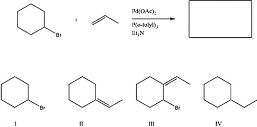What is the major product of the following reaction?   A)  III B)  I C)  IV D)  II