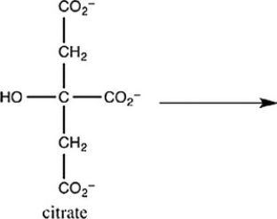 The second step of the citric acid cycle, the isomerization of citrate to isocitrate, is shown. What is the structure of isocitrate?    A)     B)     C)     D)    