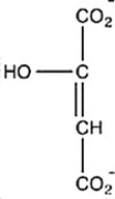 Oxaloacetate is the starting material in the first step of the citric acid cycle and the product of the last step. The last step of the citric acid cycle, the oxidation of malate to oxaloacetate, is shown. What is the structure of oxaloacetate?    A)     B)     C)     D)    