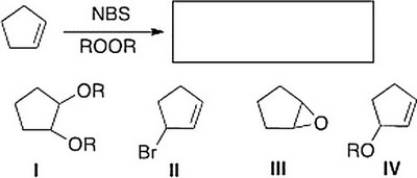 What is the product of the following reaction?   A)  III B)  II C)  IV D)  I