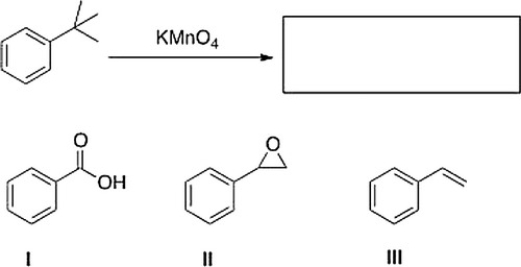 <strong>What is the product of the following reaction? </strong> A) I B) None of these C) III D) II