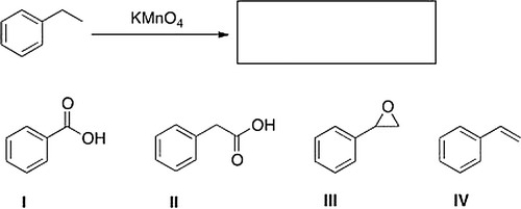 <strong>What is the product of the following reaction? </strong> A) IV B) III C) II D) I