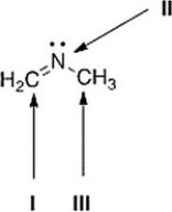 <strong>What is the hybridization for each of the indicated atoms in the following compound? </strong> A) I = sp; II = sp2; III = sp3. B) I = sp2; II = sp2; III = sp3. C) I = sp2; II = sp3; III = sp3. D) I = sp2; II = sp2; III = sp2.