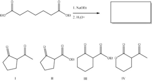What is the major product of the following reaction?   A)  IV B)  II C)  III D)  I