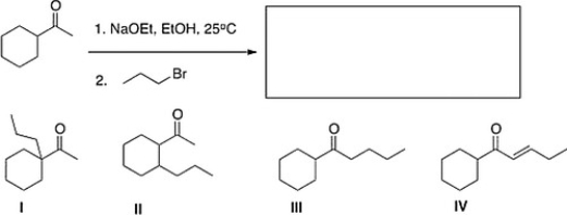 What is the major product of the following reaction?   A)  IV B)  I C)  III D)  II