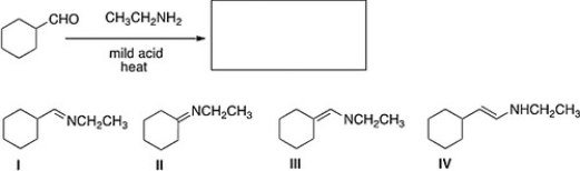 <strong>What is the product of the following reaction? </strong> A) III B) I C) II D) IV