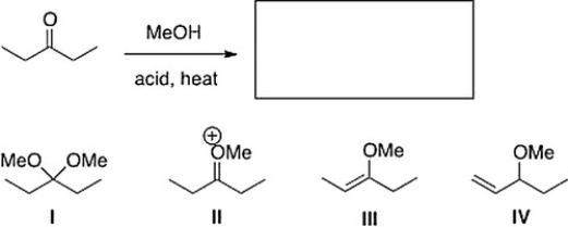 <strong>What is the product of the following reaction? </strong> A) IV B) I C) II D) III