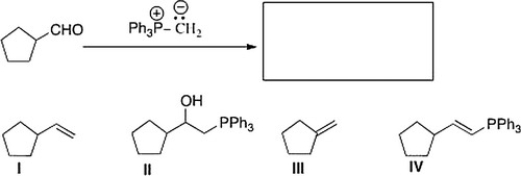 <strong>What is the product of the following reaction? </strong> A) I B) III C) IV D) II