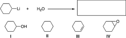 <strong>What is the product of the following reaction?  </strong> A) IV B) II C) I D) III <div style=padding-top: 35px> 