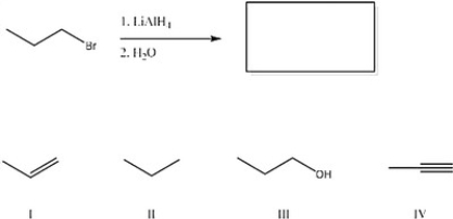 What is the major product of the following reaction?   A)  III B)  IV C)  II D)  I