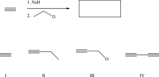 What is the major product of the following reaction?   A)  IV B)  I C)  II D)  III