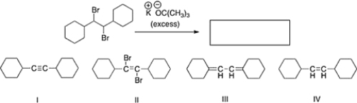 What is the product of the following reaction?   A)  III B)  II C)  I D)  IV