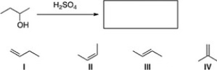 What is the major product of the following reaction?   A)  I B)  III C)  II D)  IV