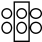 Six equal charges, Q, are represented by circles and are arranged as illustrated here. The contributions to the net flux through the rectangle boundary include   A)  none of the charges. B)  all six charges. C)  the two charges enclosed by the boundary. D)  the four charges outside the boundary.