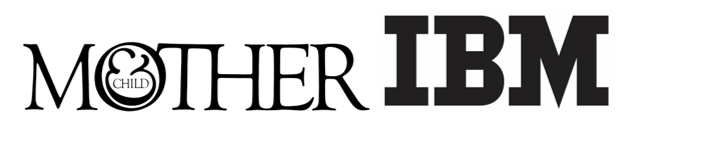   The logos created by Herb Lubalin for Mother & Child (figure 9.20) and Paul Rand for IBM (figure 9.21) show two very different uses of type. One logo seems more classic, and the other appears more modern. Give examples of two logos that have similar feels and explain why they give off comparable impressions, considering main strokes, serifs, and overall letterforms.