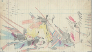   When Yellow Nose created his drawing of The Battle of Little Big Horn (figure 5.21), he used colored pencils. Explain what other drawing media you think might also have worked for his depiction of the heat of battle, and why they would have been appropriate.