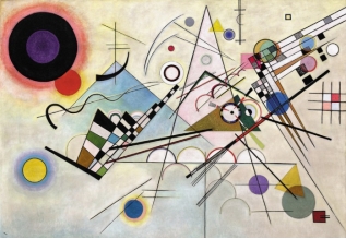   Describe how Vassily Kandinsky created rhythm in Composition 8 (figure 4.16). Then, describe the speed and mood of the rhythm and why the work has this speed and mood based on the visual elements of art in the work.