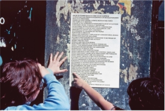  Jenny Holzer's Truisms (figure 21.20)  resembled: A)  Museum labels B)  Messages used in advertising C)  Minimalist works D)  References to identity