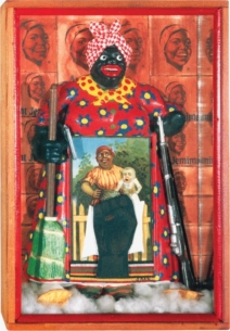   How can we see Betye Saar's The Liberation of Aunt Jemima (figure 20.46) as containing aspects of assemblage and Pop art? Give examples to support your argument. How do these additional styles add to the meaning of the work?