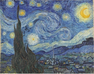   Some Post-Impressionist artists, like Vincent van Gogh in The Starry Night (figure 19.32) , built on Impressionism by adding expression and symbolism through: A)  A distortion of reality and a use of abstract shapes B)  A change of actual colors and multiple distinct views C)  Realistic subject matters and an illusion of three-dimensional forms D)  A distortion of reality and a use of pointillism