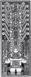   Which two of the four characteristics of South American art are present in the Raimondi Stele (figure 17.18) ? A)  Repeating abstract and nonrepresentational elements and images that change from one object into another B)  An overall greater meaning of an object versus its specific visual form and the Staff God C)  Interconnected sets and mirror images and honoring ancestors D)  Images that change from one object into another and shamanism